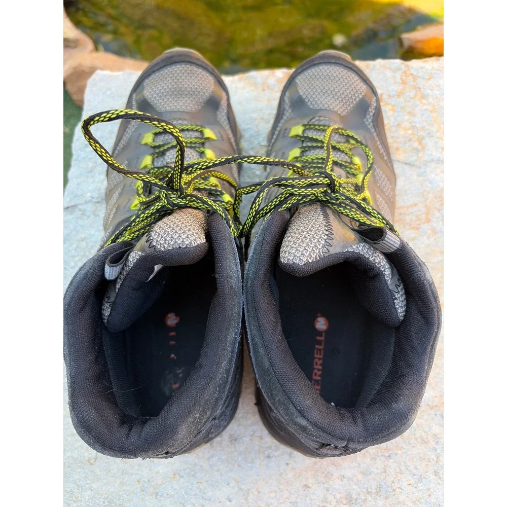 Merrell Moab FST Mid Waterproof Hiking Boots Mens 13 Olive Black Vibram J35759